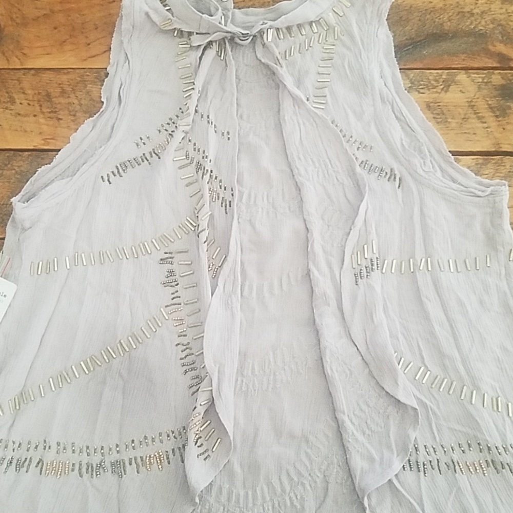 Free People Beaded Vest Cardigan ♡ Medium NWT